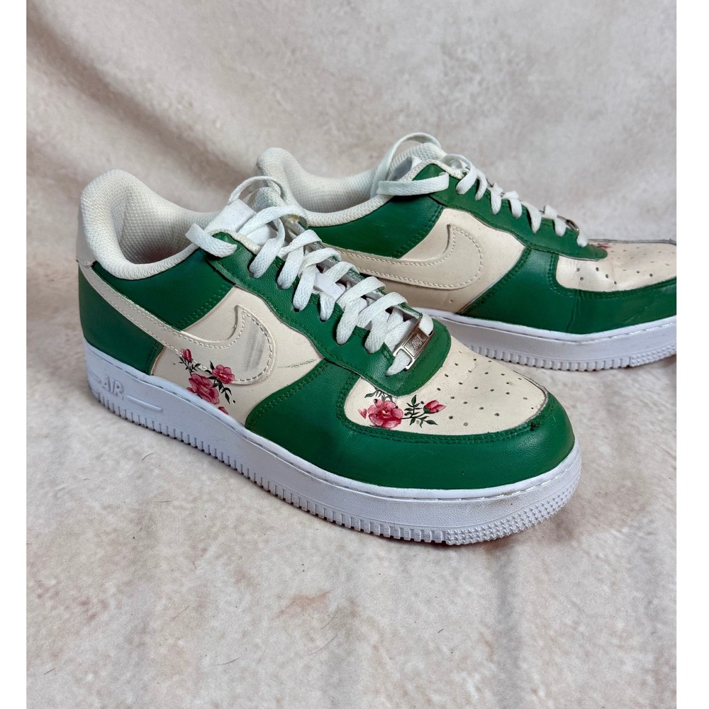 Green Floral Custom Nike Air Force 1